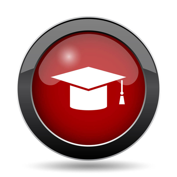 Graduation icon. Internet button on white background - Photo, Image