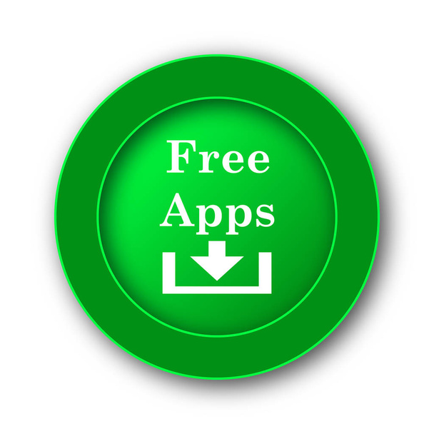 無料アプリのアイコン。白い背景の上のインター ネット ボタン - 写真・画像