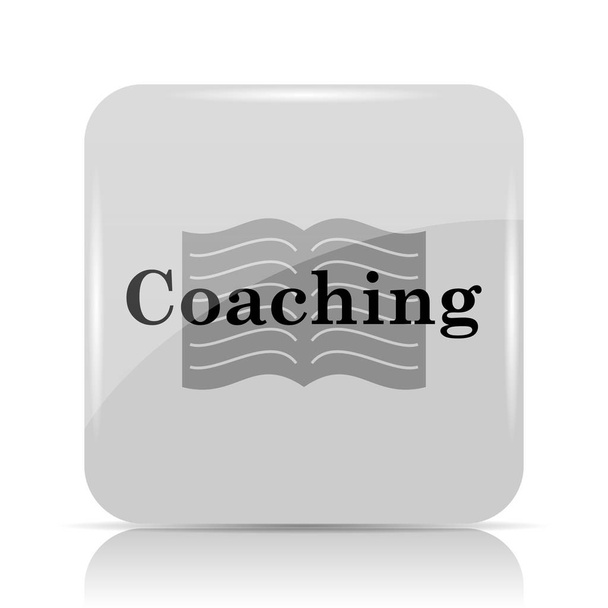 Coaching pictogram. Internet knop op witte achtergrond - Foto, afbeelding