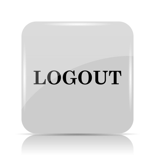 Logout pictogram. Internet knop op witte achtergrond - Foto, afbeelding