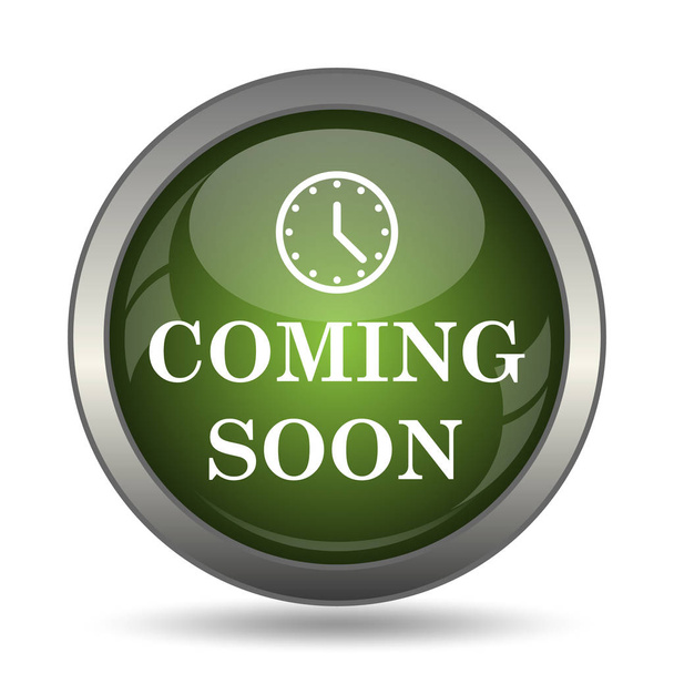 Coming soon icon. Internet button on white background. - Photo, Image