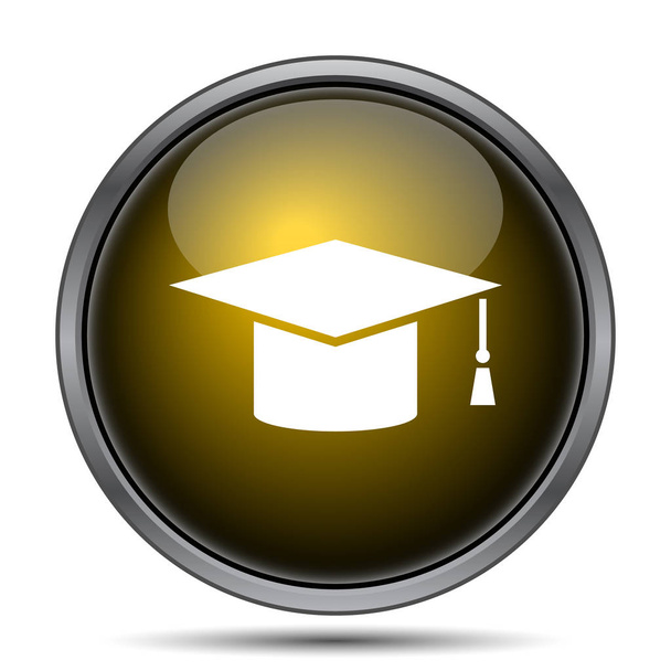 Αποφοίτηση εικονίδιο. Κουμπί Internet σε άσπρο φόντο - Φωτογραφία, εικόνα