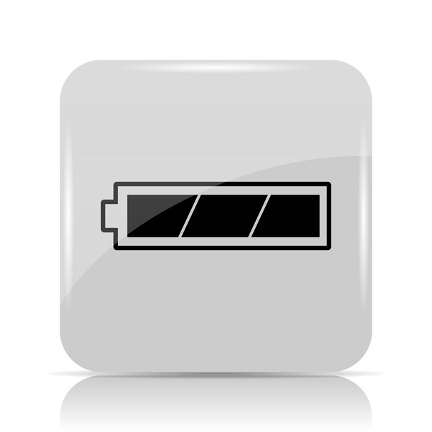Fully charged battery icon. Internet button on white background - Photo, Image