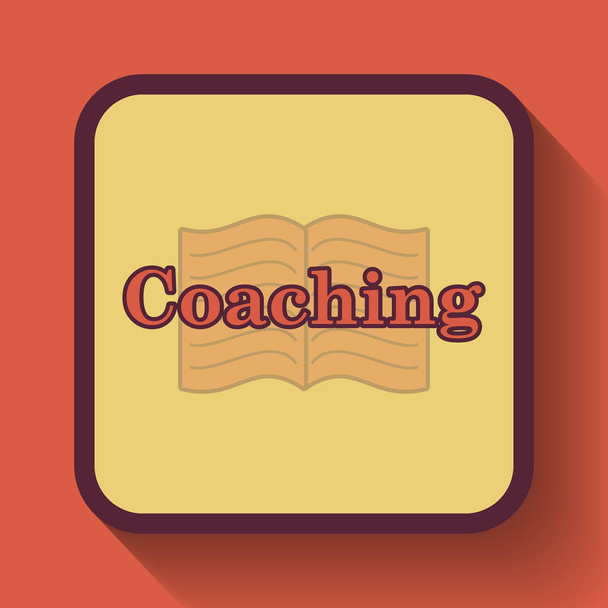 Coaching icon, colored website button on orange background - Photo, Image