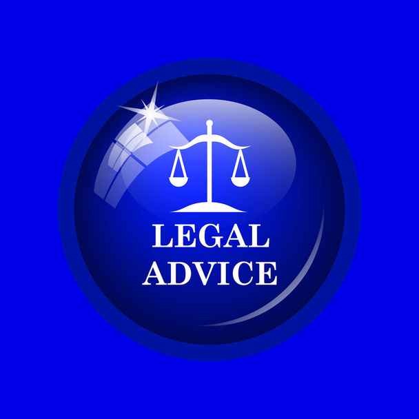 Legal advice icon. Internet button on blue background. - Photo, Image