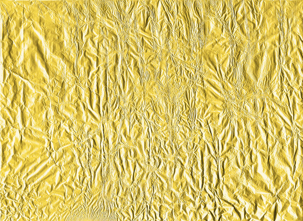 Lucido oro giallo accartocciato involucro carta stagnola texture per sfondo elemento decorazione carta da parati, stock foto immagine
 - Foto, immagini