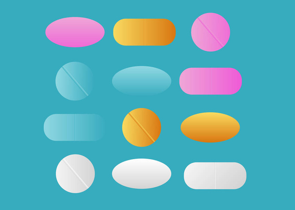 Medicine pills. Drugs vector. Antibiotic and vitamin pill. Pharmaceutical pill vector - Vector, Image