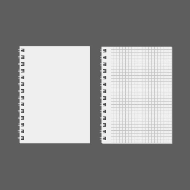 Blank realistic notebook. Diary notepad, paper page and notebook - Vector, Image
