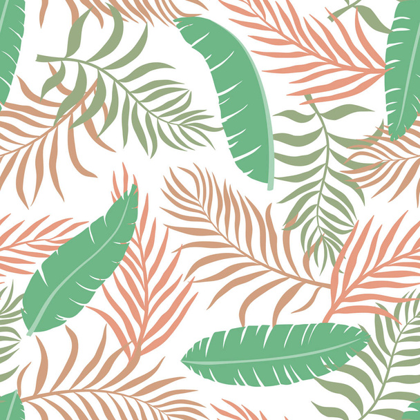 Fondo tropical con hojas de palma. Patrón floral sin costuras
.  - Vector, Imagen