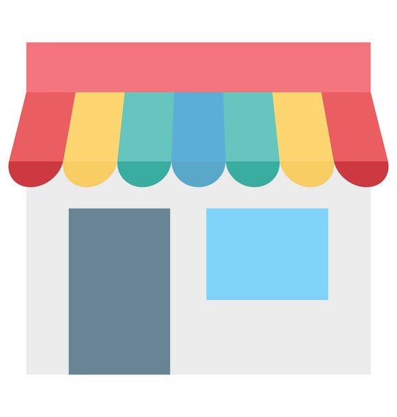 Shopping Store, Online Shopping Vector Icon - Vector, Image