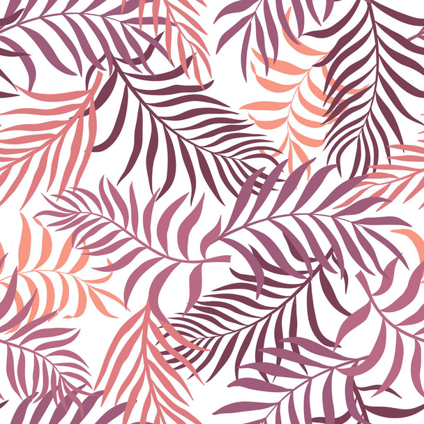 Tropical background with palm leaves. Seamless floral pattern. Summer vector illustration - Vektor, obrázek