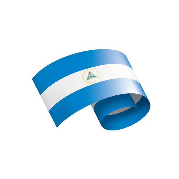 Nicaragua-Flagge, Vektorabbildung auf weißem Hintergrund - Vektor, Bild