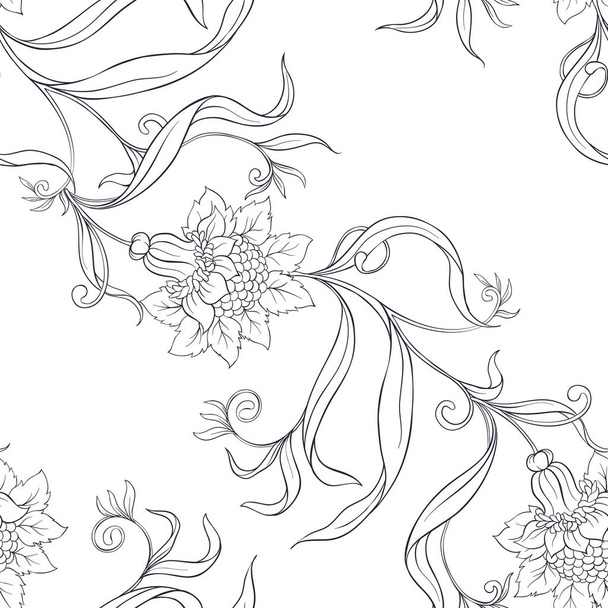 Floral seamless pattern, background  In art nouveau style, - Vektör, Görsel