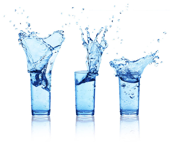 splashes in a glass with water, set - Fotografie, Obrázek