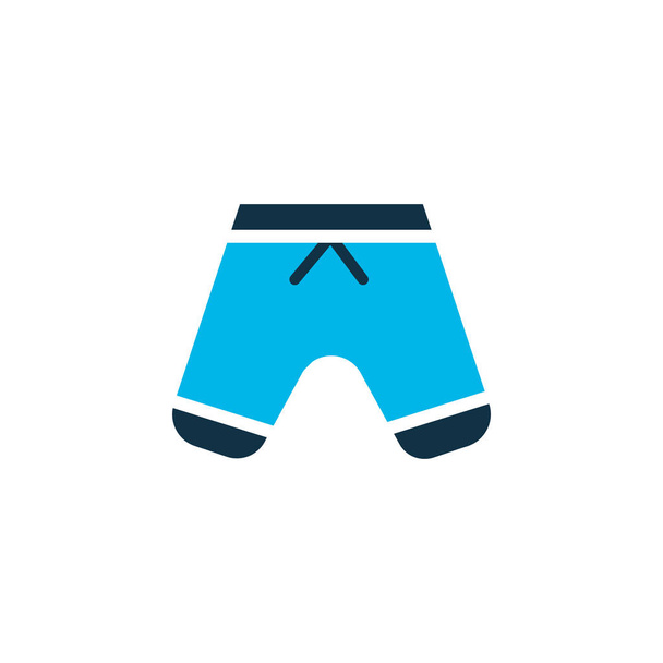Icono de pantalones cortos símbolo de color. Elemento de bañador aislado de primera calidad en estilo moderno
. - Foto, imagen
