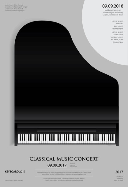 Music Grand Piano Poster Background Template Vector illustration - Vector, Image