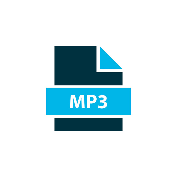 Datei mp3 Symbol farbiges Symbol. Premium-Qualität isoliertes Audio-Element im trendigen Stil. - Vektor, Bild