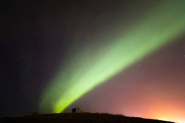 Northern Light Aurora borealis at Keflavik Reykjavik area, Iceland - Fotó, kép
