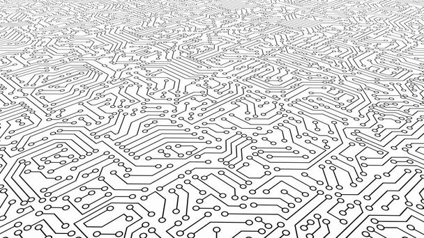 Texture de circuit imprimé blanc. Fond high-tech dans le concept de technologie informatique numérique. Illustration abstraite 3D
. - Photo, image