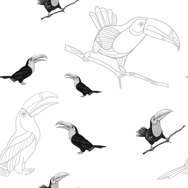 Seamless pattern, background  with birds.  Vector illustration - Vetor, Imagem