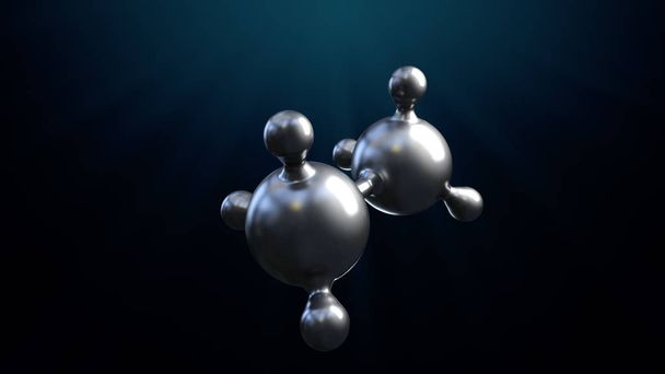 a háttér absztrakt ezüst fém molekula 3D-s illusztráció - Fotó, kép