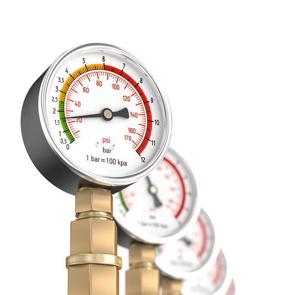 classic pressure gauge 3d rendering image - Photo, Image