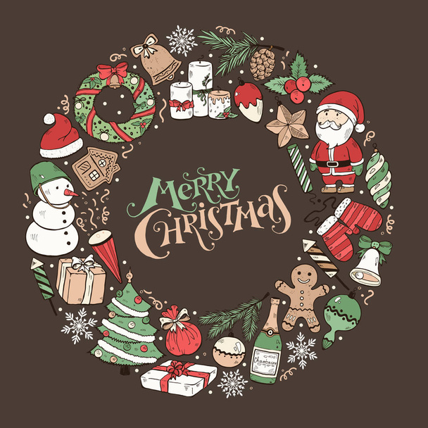 クリスマスグリーティングカード - ベクター画像