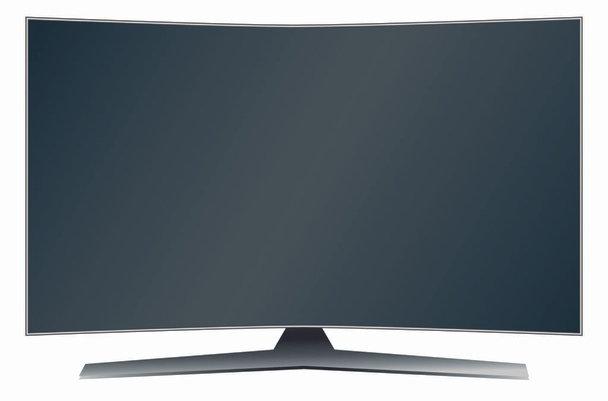 Lcd Screen Plasma. Tela de TV moderna curvada isolada
 - Vetor, Imagem