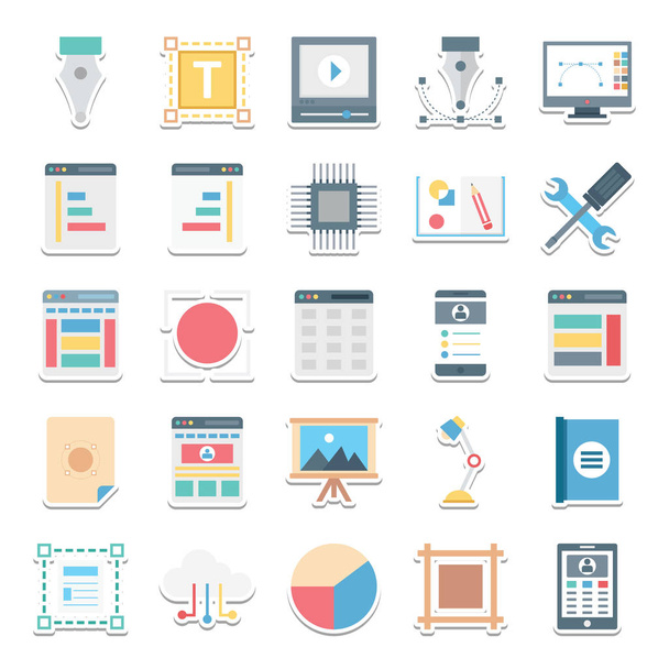 Web Design, Data and Development Isolated Vector Icons   - Vector, Image