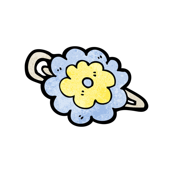 flower hair clip cartoon - Vector, Image