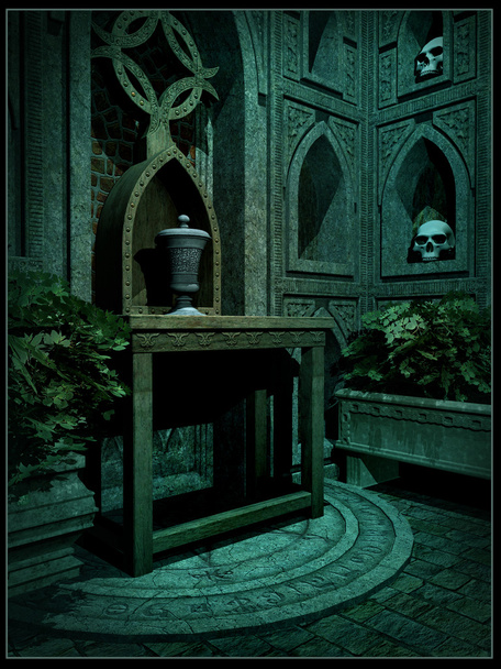 Interior de una cripta de fantasía
 - Foto, imagen