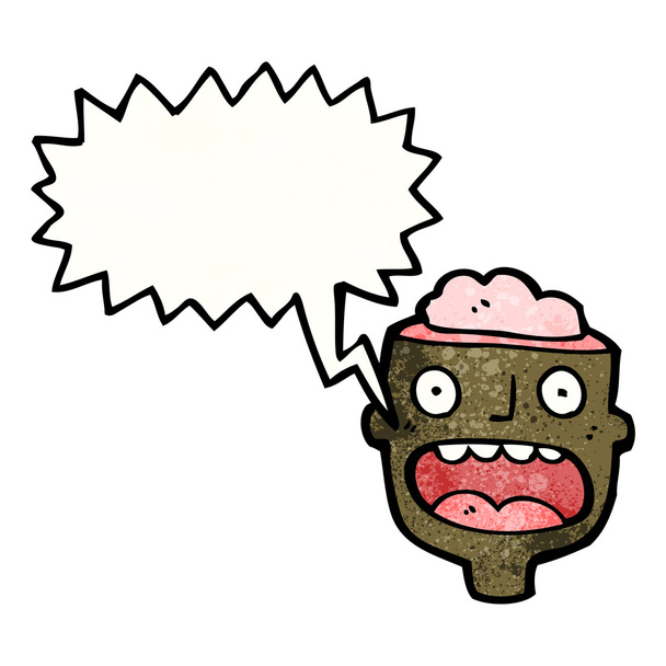 мультяшный человек с открытым мозгом
 - Вектор,изображение