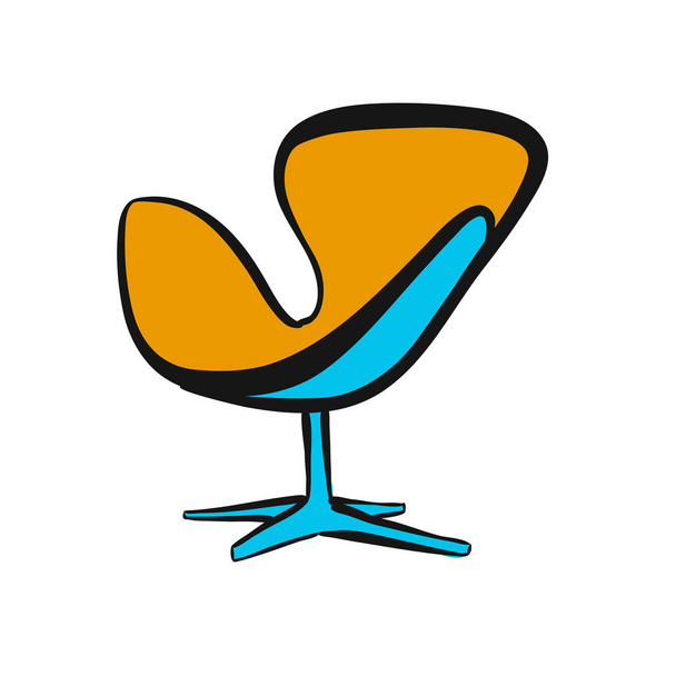 lounge chair. hand-drawn vector sketch. business concept design. - Vector, Image