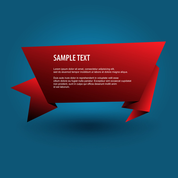 Red origami banner. Vector background. - Vector, Image