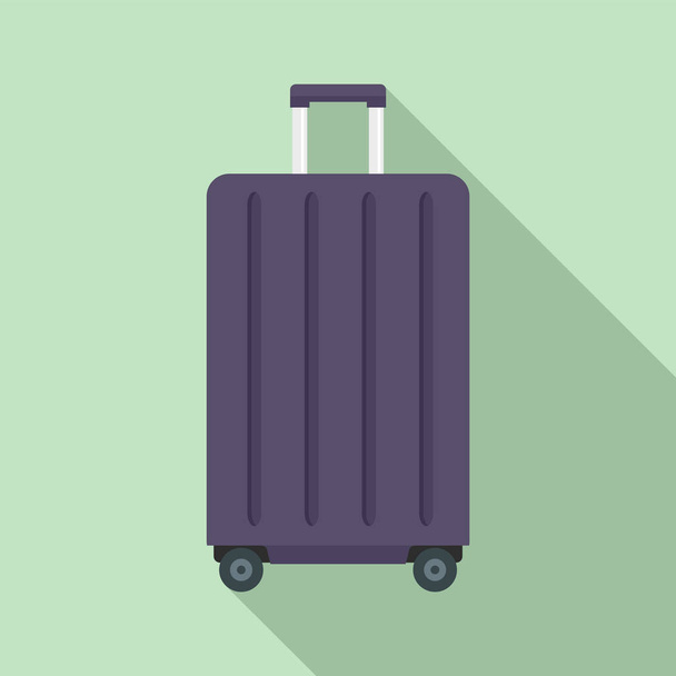 Travel wheels bag icon, flat style - Vector, Image