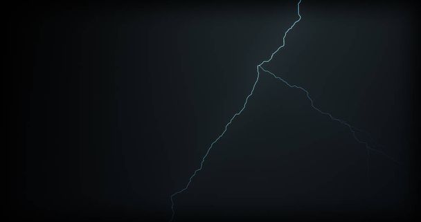Lightning strikes on a black background with realistic reflections - Photo, Image