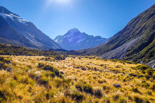 Aoraki Mount Cook mountain landscape, New Zealand - Photo, Image