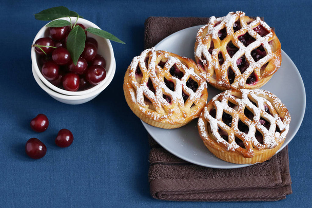 Cherry pie for home tea - Photo, Image