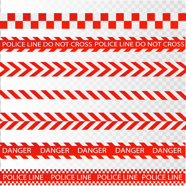 Caution lines isolated. Warning tapes. Danger signs. Vector illustration. - Vector, Image