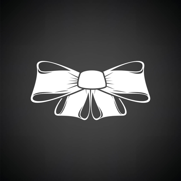 Party bow icon. Black background with white. Vector illustration. - Vector, Image