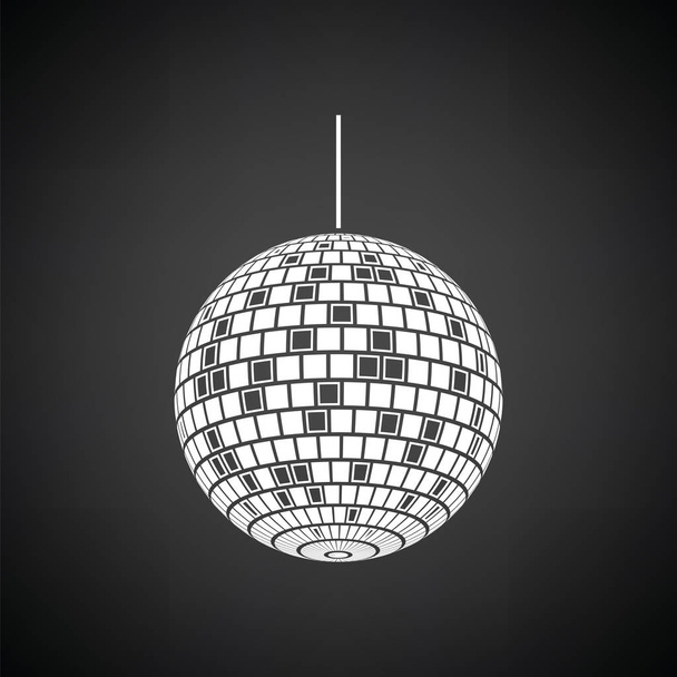 パーティー ディスコの球アイコン。白と黒の背景。ベクトル図. - ベクター画像