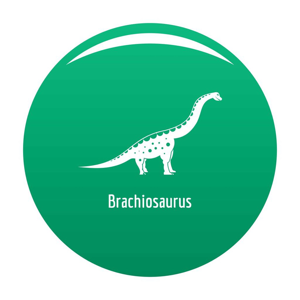 Brachiosaurus icon vector green - Vektori, kuva