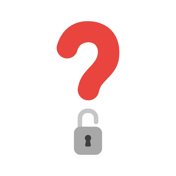Vector illustration icon concept of question mark with opened padlock. - Vector, Image