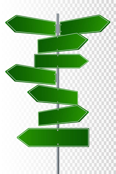 Vector Street Signs. Vector illustrationof 3 way Street Signs pointing in opposite directions - Vector, Image