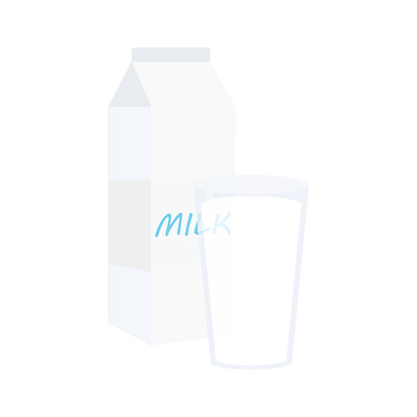 Glass milk vector icon. Illustration isolated on a background - Vector, Image