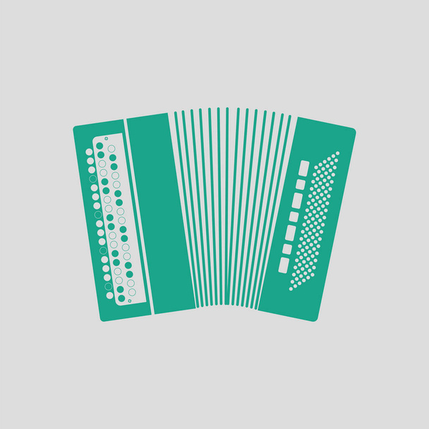 Accordion icon. Gray background with green. Vector illustration. - Vector, Image