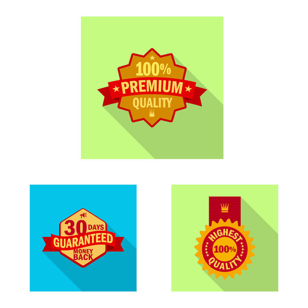 Vector design of emblem and badge logo. Set of emblem and sticker stock vector illustration. - Вектор,изображение