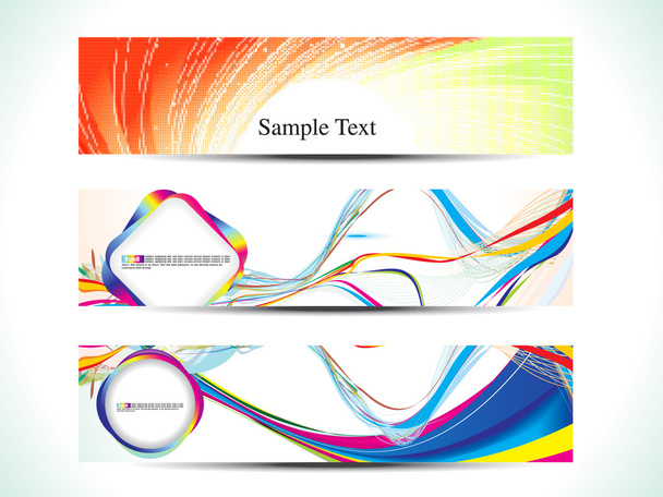 abstract colorful rainbow web banner set - Vector, Image