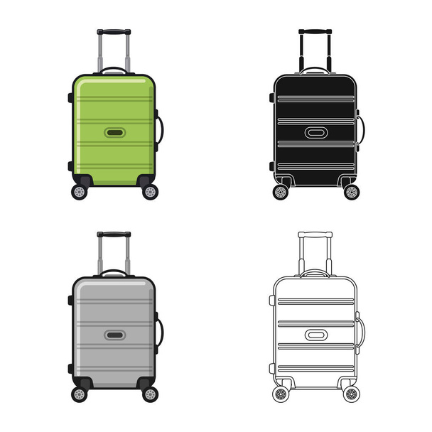 Vector design of suitcase and baggage icon. Set of suitcase and journey vector icon for stock. - Vector, Image