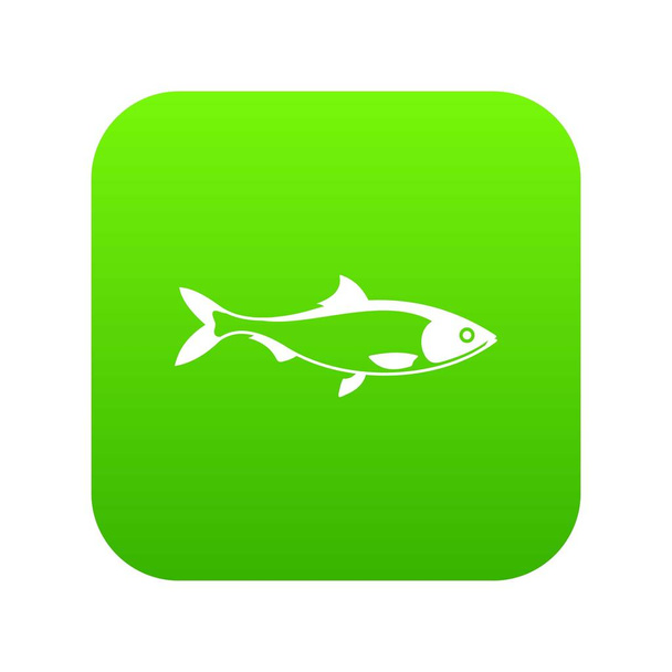 Fish icon digital green - Wektor, obraz